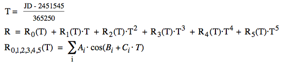 VSOP theory
                            formulae