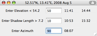 azimuth elevation shadow